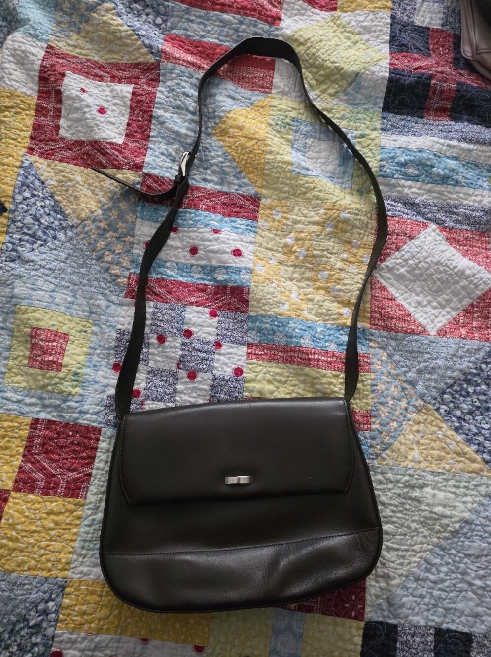Oroton Dark Brown Leather Crossbody Bag